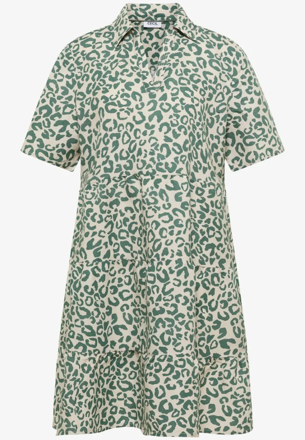 Robe longueur genou en lin mélangé avec imprimé