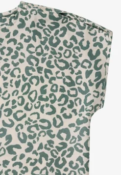 Robe longueur genou en lin mélangé avec imprimé
