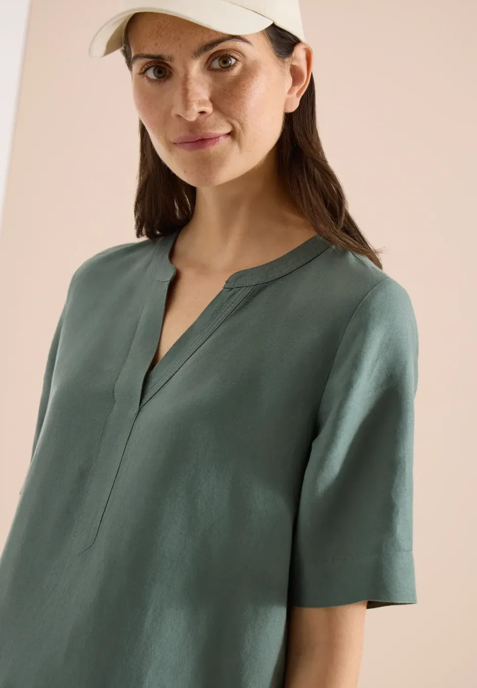Robe longueur genou en lin mélangé