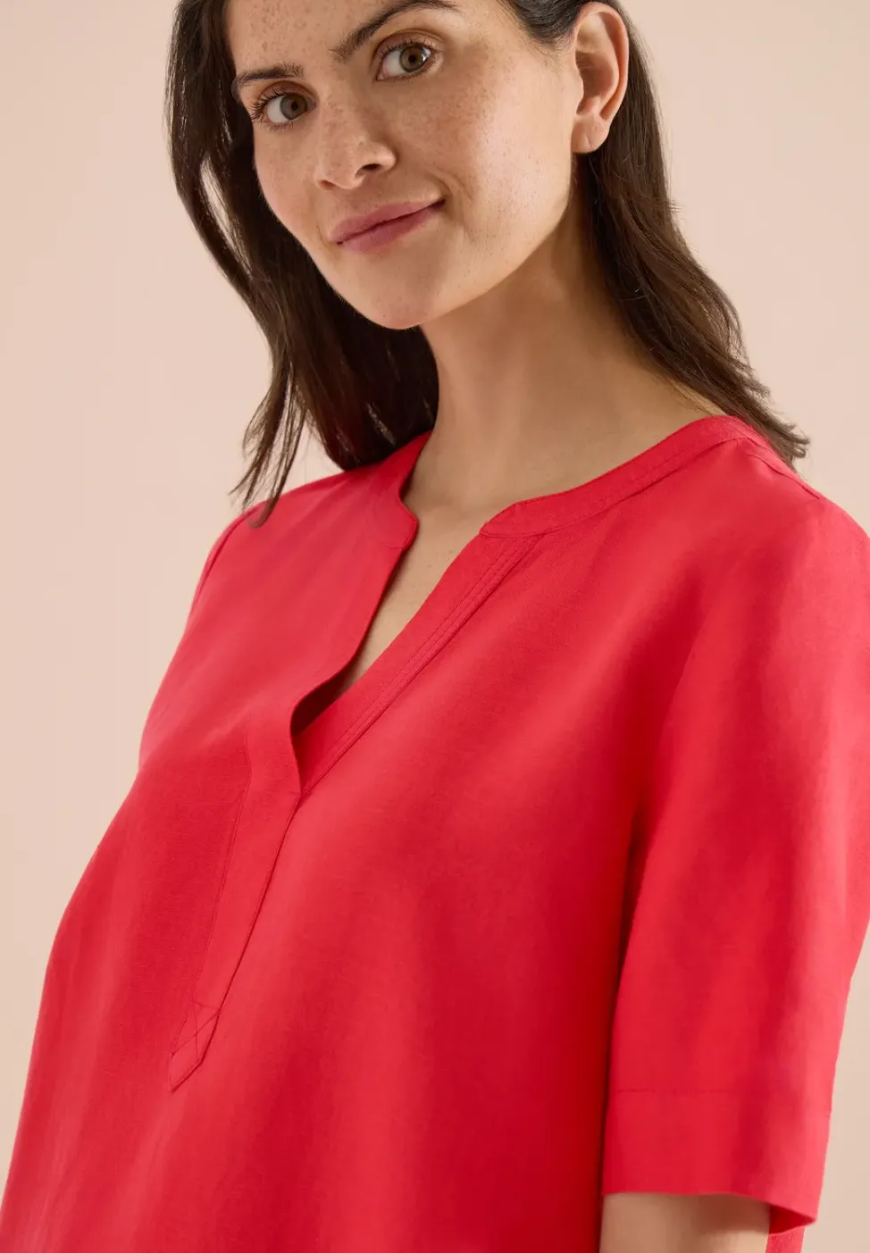 Robe longueur genou en lin mélangé