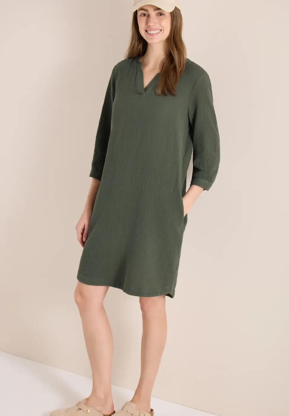 Robe longueur genou en qualité mousseline