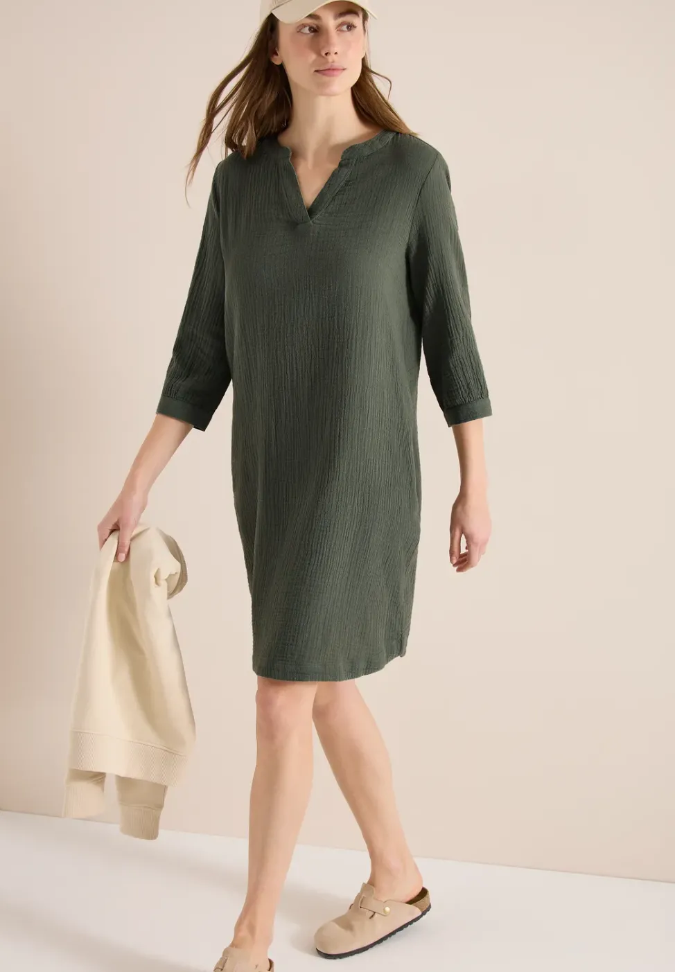 Robe longueur genou en qualité mousseline