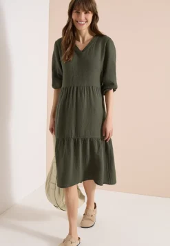 Robe longueur genou en qualité mousseline