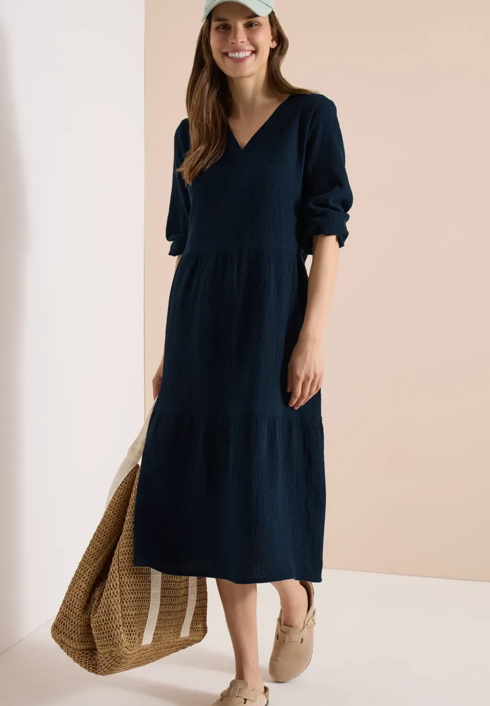 Robe longueur genou en qualité mousseline