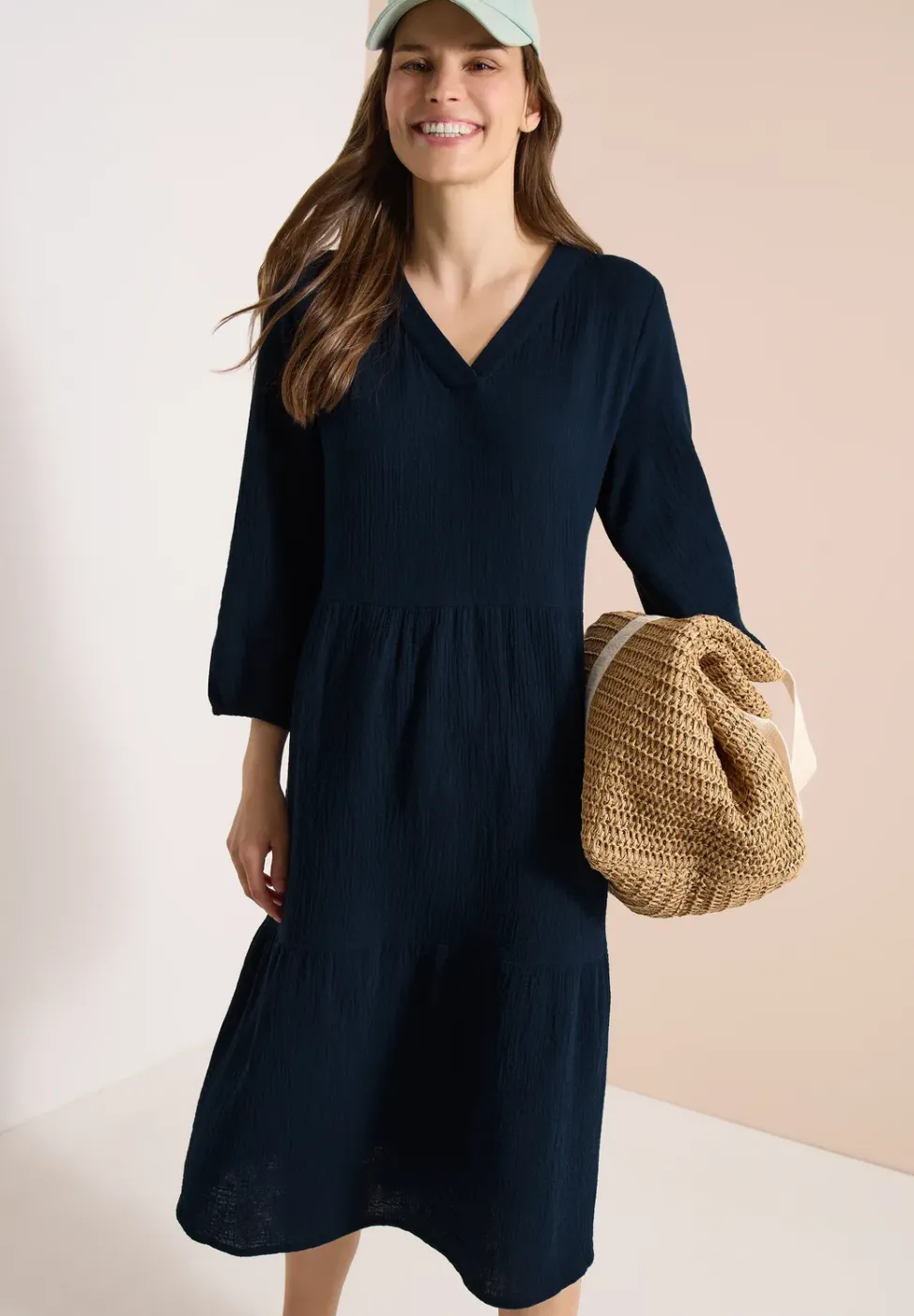 Robe longueur genou en qualité mousseline