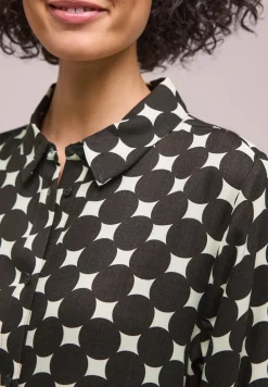 Robe midi avec boutons et motifs à pois