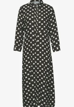 Robe midi avec boutons et motifs à pois