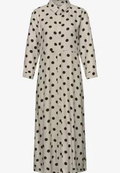 Robe midi avec boutons et motifs à pois