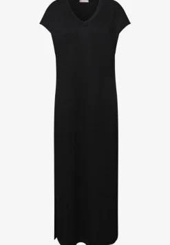 Robe midi avec col en V au look tricoté