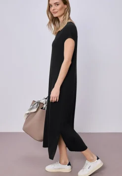 Robe midi avec col en V au look tricoté