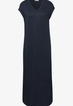 Robe midi avec col en V au look tricoté