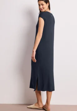 Robe midi avec col en V au look tricoté