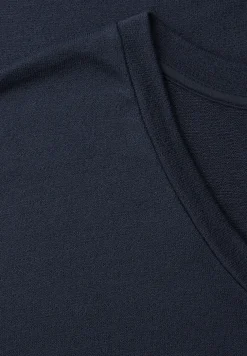 Robe midi avec col en V au look tricoté