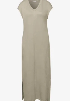 Robe midi avec col en V au look tricoté