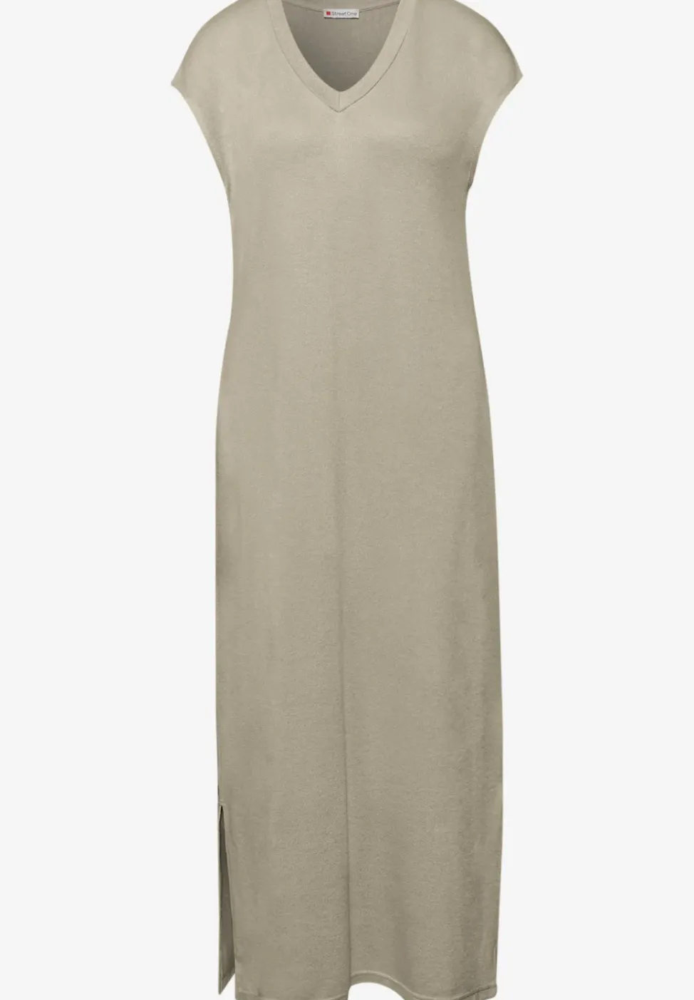 Robe midi avec col en V au look tricoté