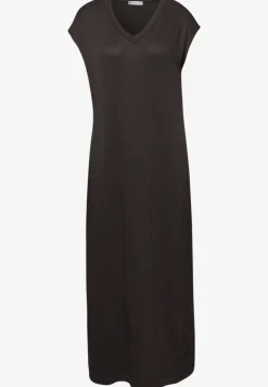Robe midi avec col en V au look tricoté