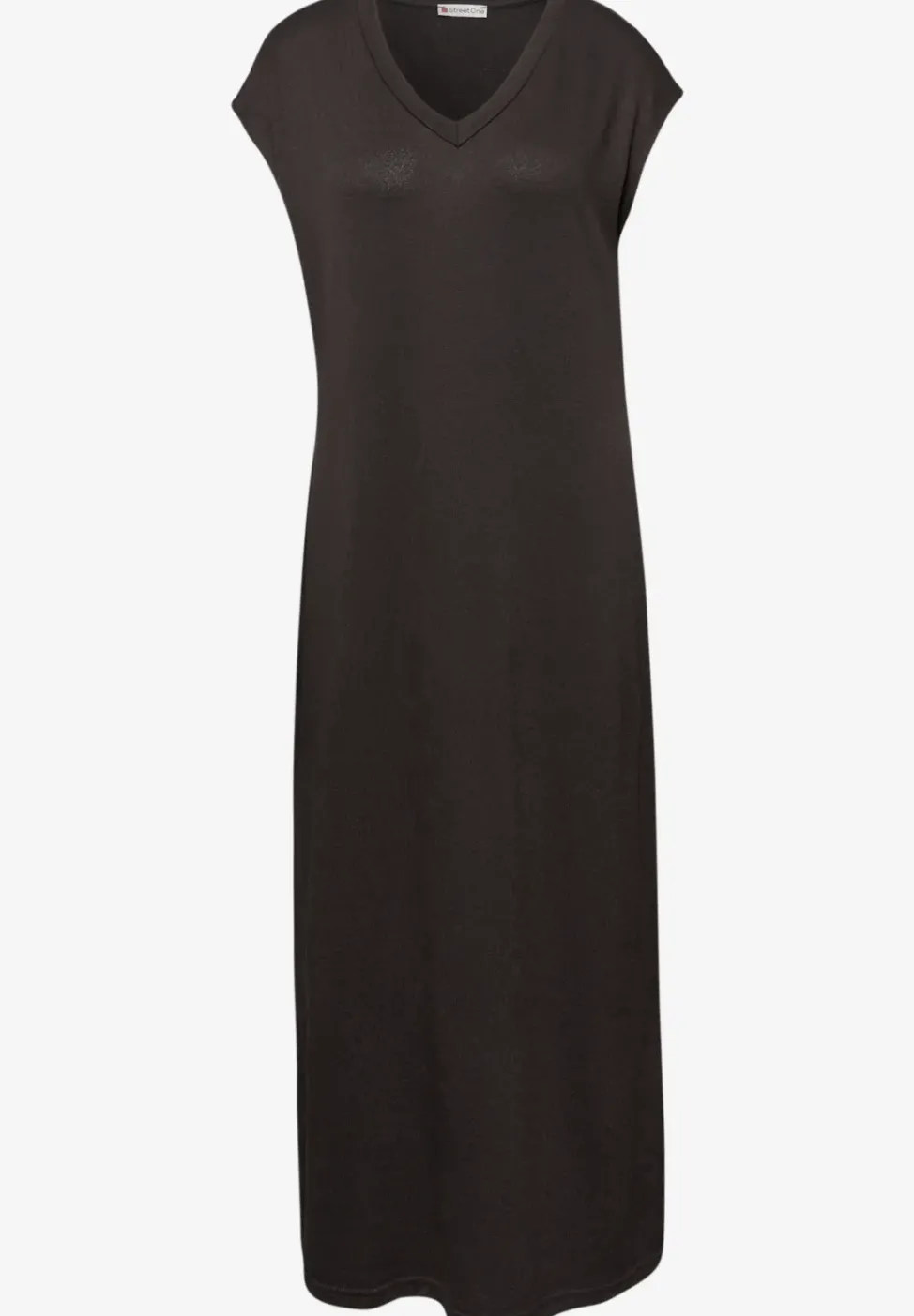 Robe midi avec col en V au look tricoté