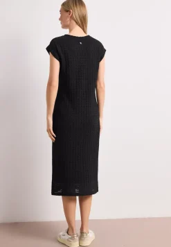 Robe midi avec col en V en dentelle