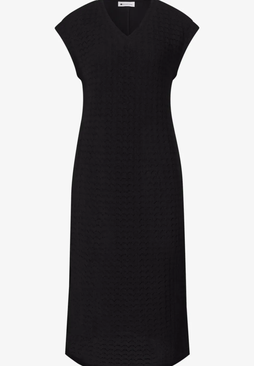 Robe midi avec col en V en dentelle