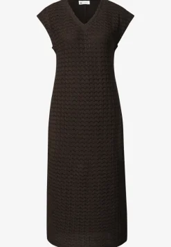 Robe midi avec col en V en dentelle