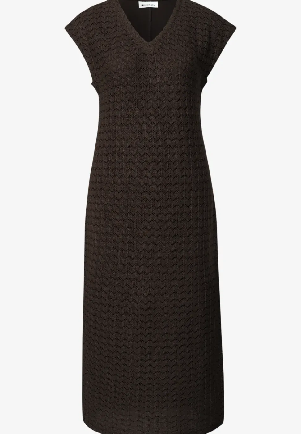 Robe midi avec col en V en dentelle