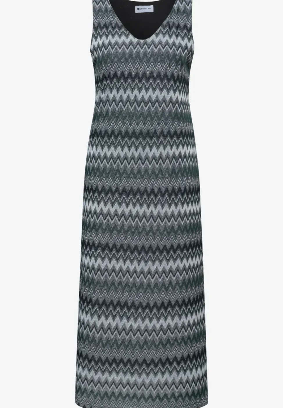 Robe midi avec col en V en qualité jacquard