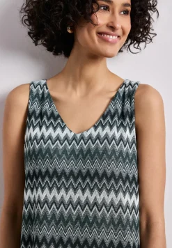 Robe midi avec col en V en qualité jacquard