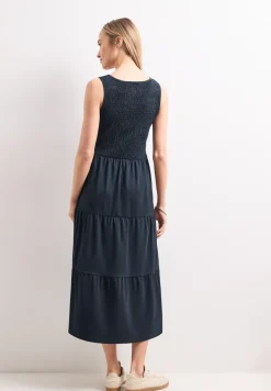 Robe midi avec haut smocké