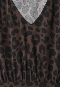 Robe midi avec imprimé et détail smocké