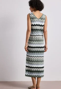 Robe midi avec motif en zigzag