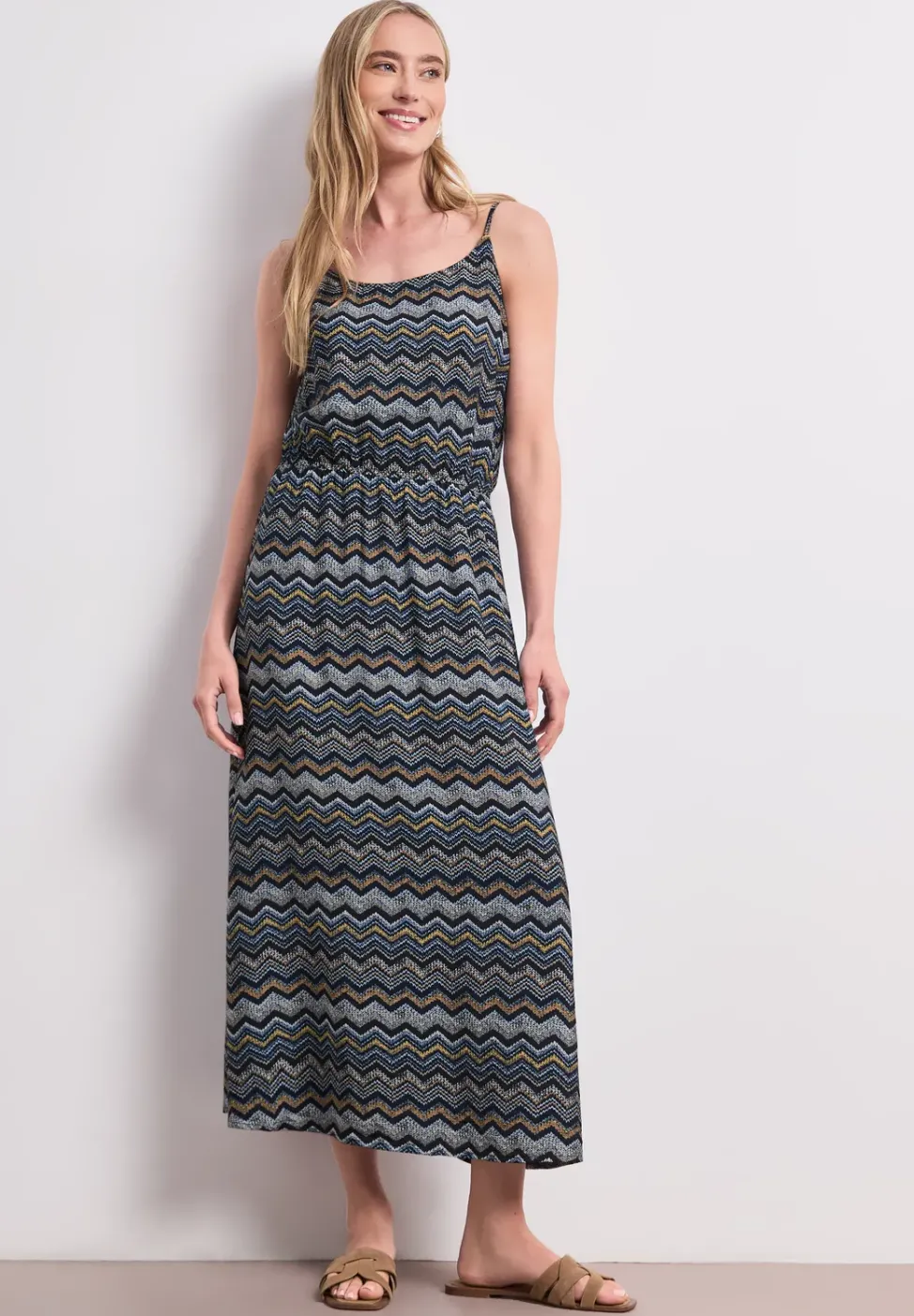 Robe midi avec motif en zigzag