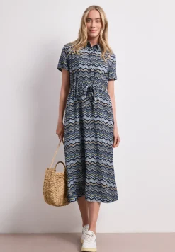 Robe midi avec motif en zigzag