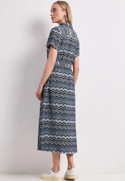 Robe midi avec motif en zigzag