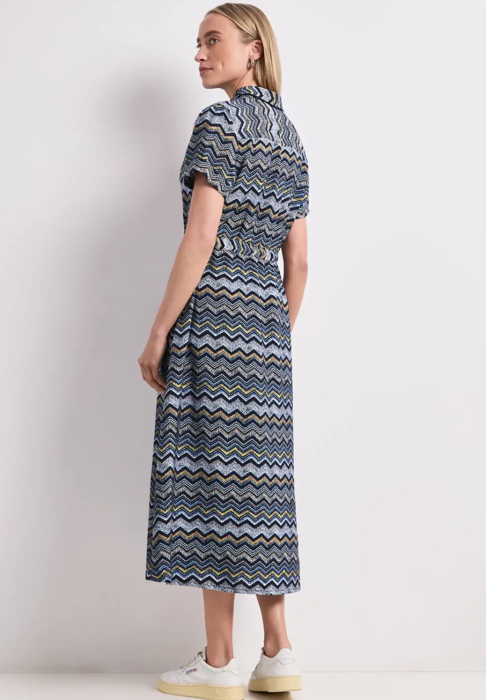 Robe midi avec motif en zigzag