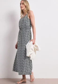 Robe midi avec motif en zigzag