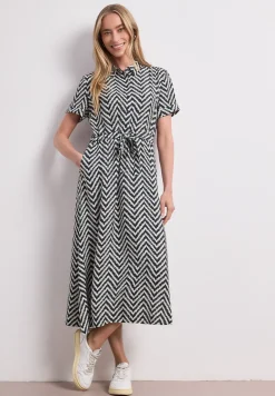 Robe midi avec motif en zigzag