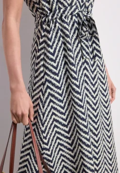 Robe midi avec motif en zigzag