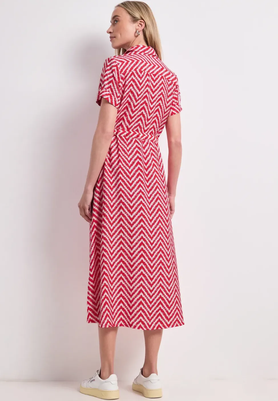 Robe midi avec motif en zigzag