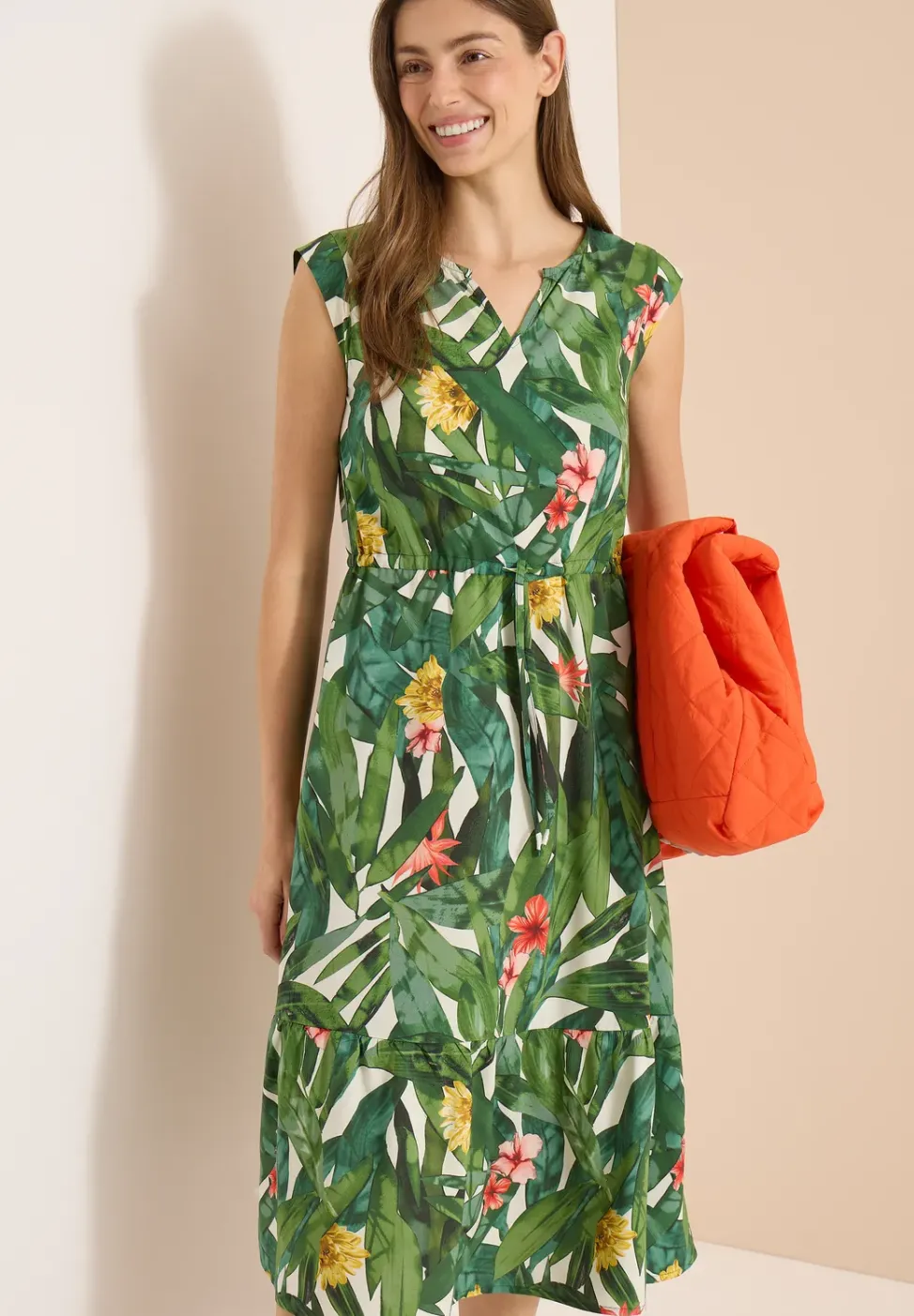 Robe midi avec motif floral