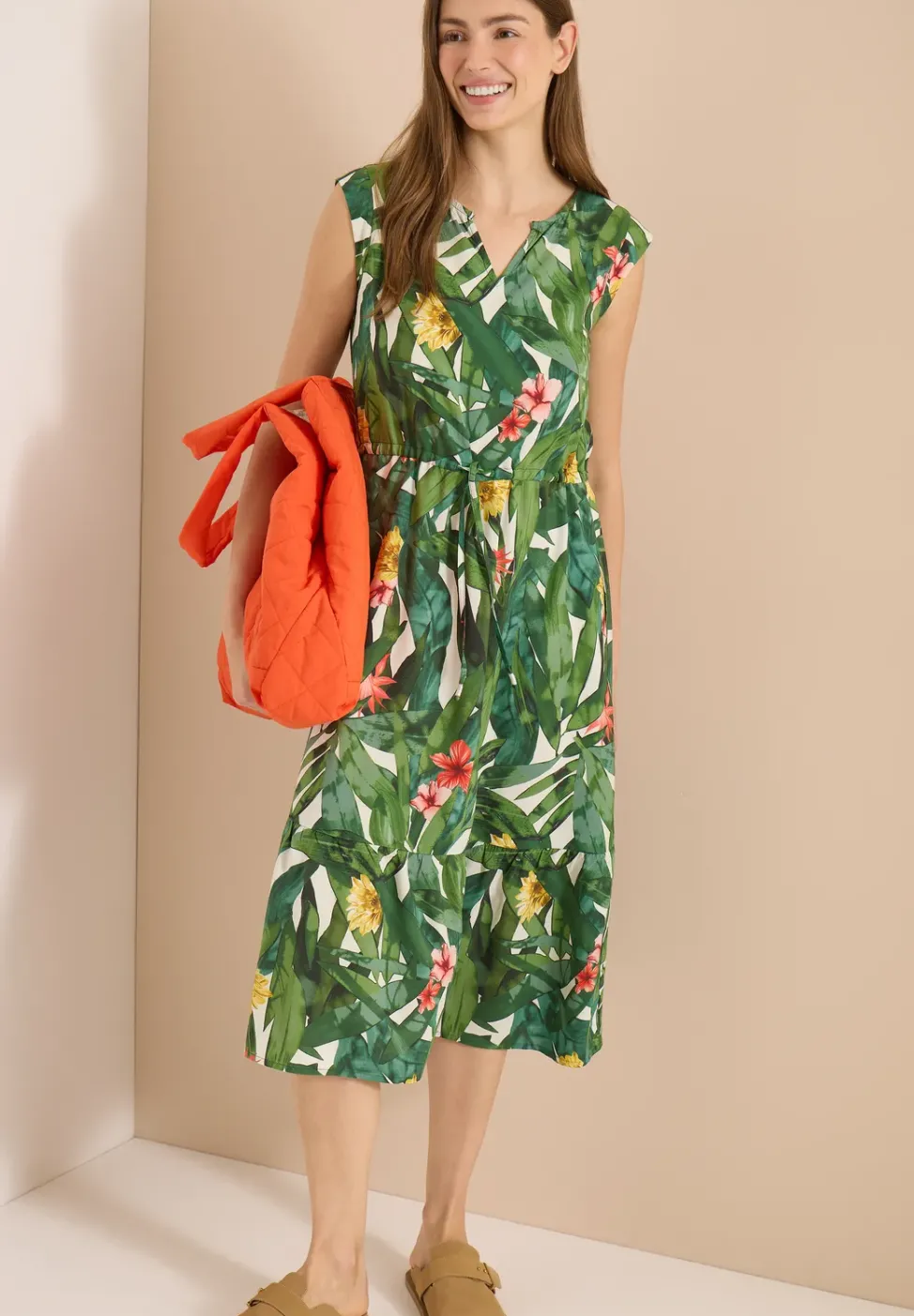Robe midi avec motif floral