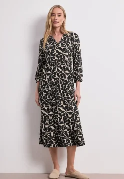 Robe midi à col fendu au look ethnique