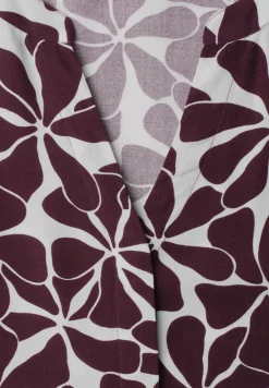Robe midi à col fendu avec imprimé