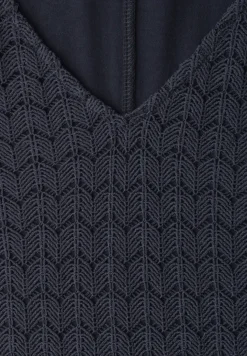 Robe midi à col V en dentelle
