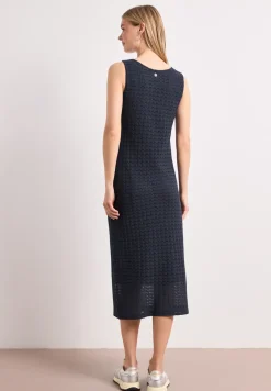 Robe midi à col V en dentelle