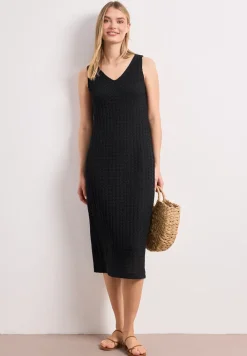 Robe midi à col V en dentelle