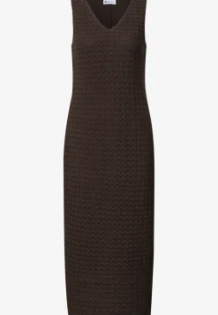 Robe midi à col V en dentelle