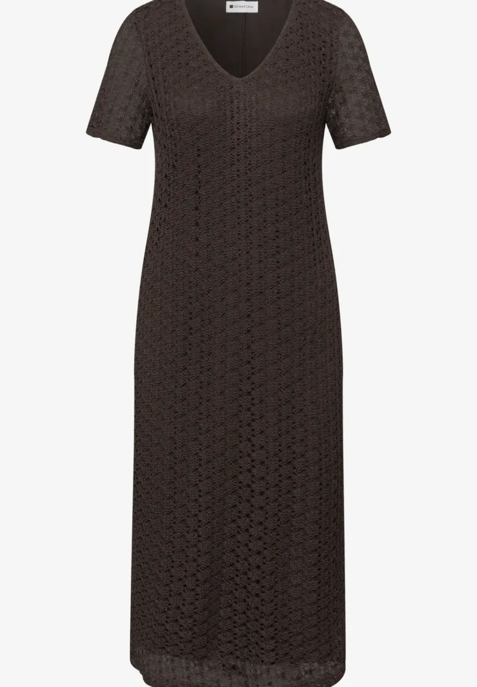 Robe midi en dentelle unie