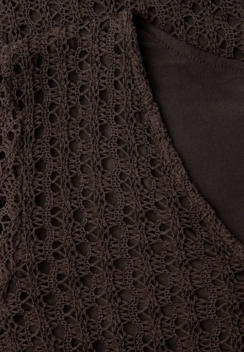 Robe midi en dentelle unie