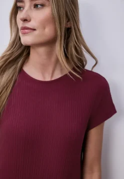 Robe midi en jersey côtelé