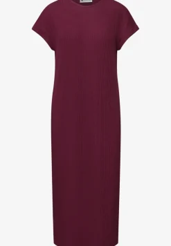 Robe midi en jersey côtelé